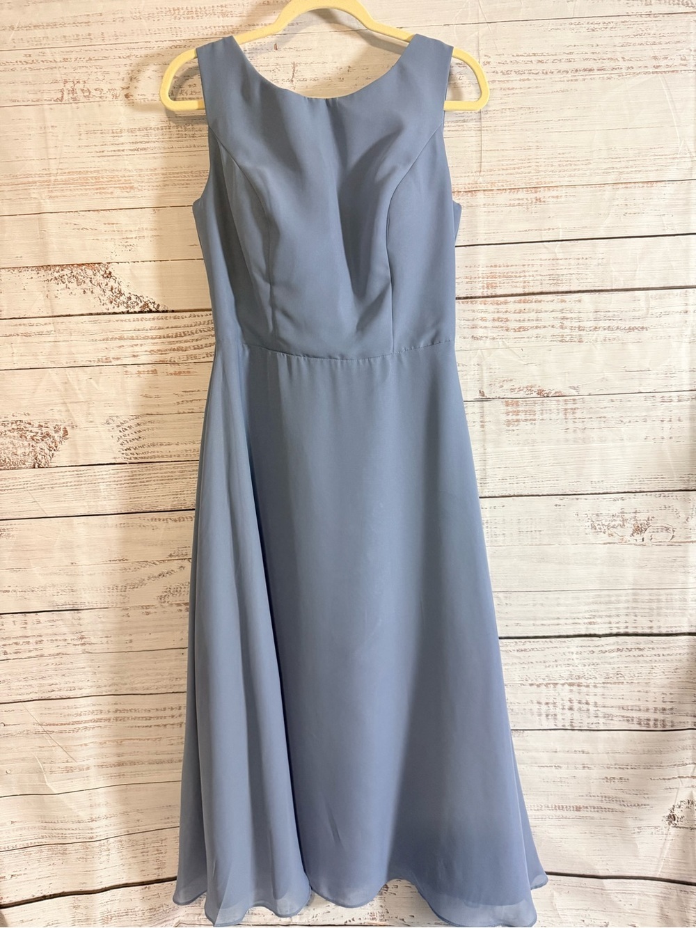 Xyiveaf Mother/Grandmother of the Bride Tea Length Dusty Blue Chiffon Dress - Picture 9 of 11